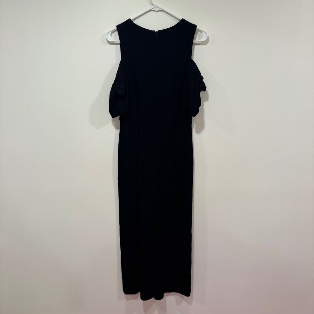 Club Monaco Sabellah Black Ribbed Cold Shoulder Jumpsuit - Picture 4 of 8